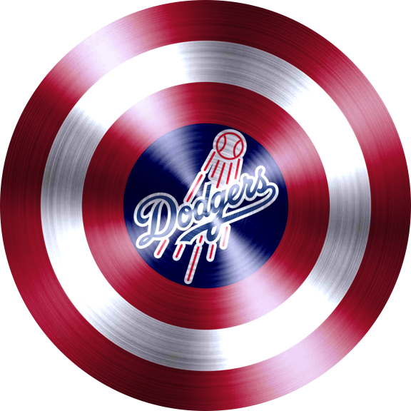 Captain American Shield With Los Angeles Dodgers Logo vinyl decal